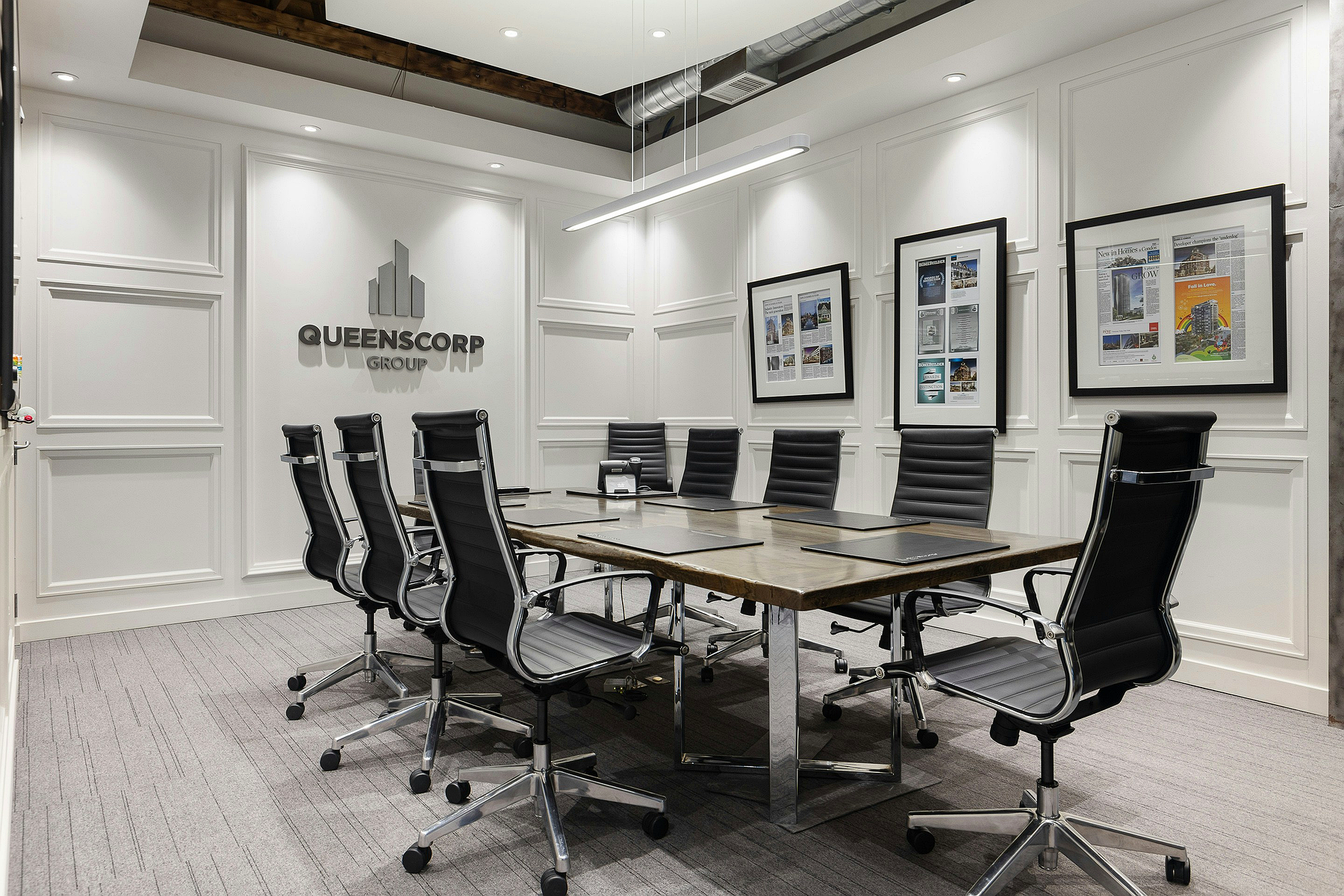 performance review meeting, financial metrics dashboard, liquidity visualization, amber-accented boardroom